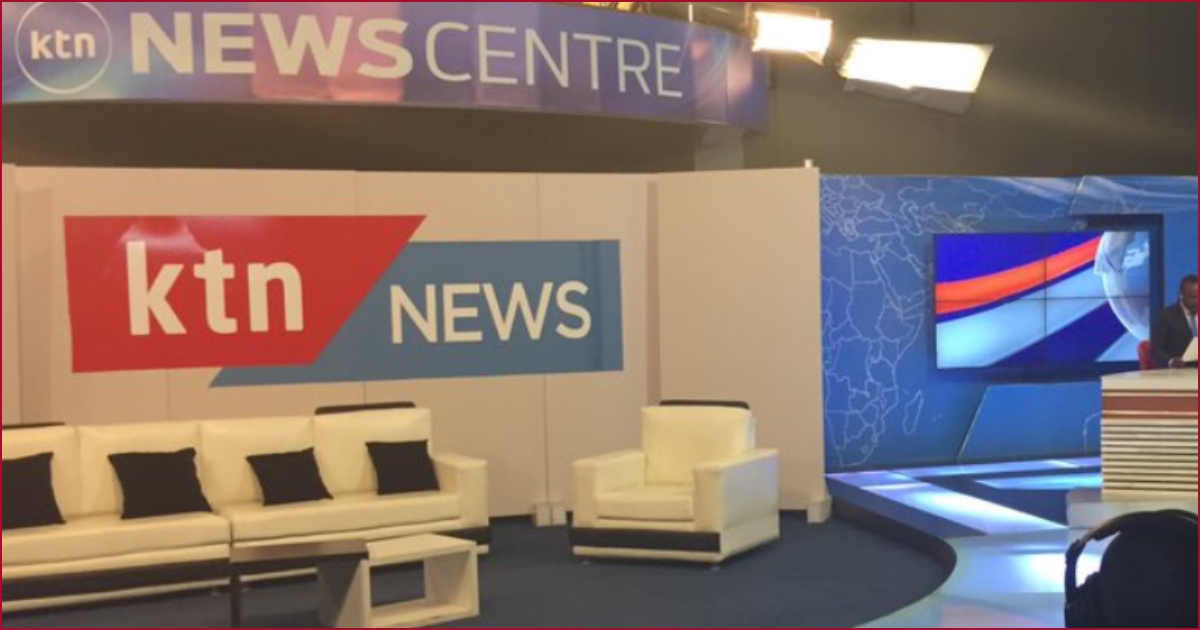 Inside KTN News broadcasting studios.